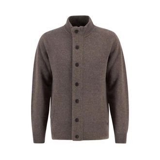 Barbour Patch Zip Thru Cardigan - Heren - Truien - Bruin - Maat: M Wol