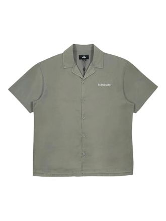 Represent Script camp collar shirt - men - Elastane/Cotton/Nylon - L - Green