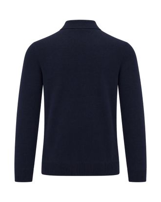 Ballantyne Fine-Knit Wool Polo - Navy