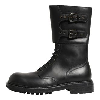 Dolce & Gabbana Lace-up Boots, male, Black, Size: 11 US Combat Boots