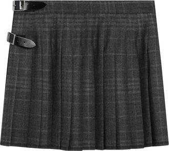 Balenciaga Rokken, Dames, Grijs, S, Wol, Pleated Mini Skirt