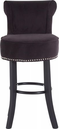 Premier Housewares Interiors by Premier Regents Park Black Velvet Bar Chair