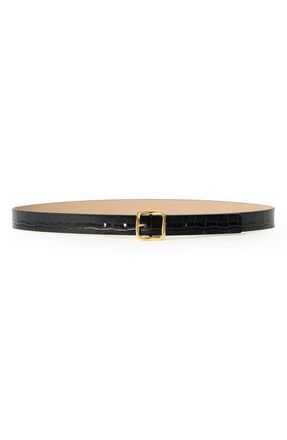 B-Low The Belt Ellie Croco Embossed Leathe Belt in Black Gold at Nordstrom, Size X-Small