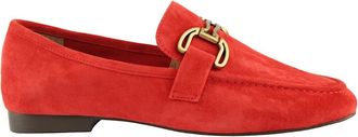 Bibi Lou Rode Su&egrave;de Loafers - Dames - Loafers - Rood - 36 EU - Su&egrave;de - Schoenen