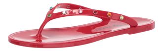 Katy Perry Womens The Geli Gem Crystal Embellished Thong Sandal Flip-Flop, True Red, 6 UK