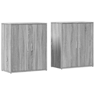 Berkfield Home Sideboards 2 pcs Grey Sonoma 60x31x70 cm Engineered Wood | Size: 60 x 31 x 70 cm