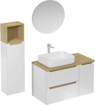 Puma Naturel Conjunto De Ba&ntilde;o Con Lavabo Que Incluye Mezclador De Lavabo, Ca&ntilde;o Y Sif&oacute;n Naturel Stilla, Blanco Brillante (ksetstilla017)
