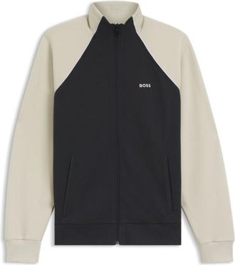 BOSS Contrast-piping sweatshirt in a cotton blend