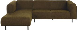 Maisons du monde Sof&aacute; cheslong verde oscuro con patas de acero negro