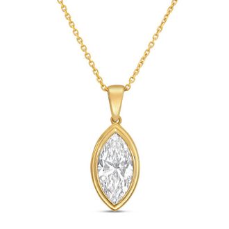 Diana M. Jewels 14kt yellow gold 7.00 ct lab grown marquise bezel with bail pendant