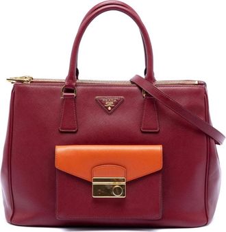 Prada Pre-owned Tote Bags, female, Red, Size: ONE SIZE Pre-owned Leather Top Handle Bag