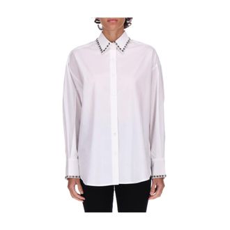 Ermanno Scervino Overhemden, Dames, Wit, M, Katoen, Camicia Bianca In Cotone