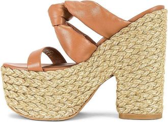 Stuart Weitzman Mens Stuart Weitzman Playa Sohigh 145 Knot Platform Slide Tan HTAT491