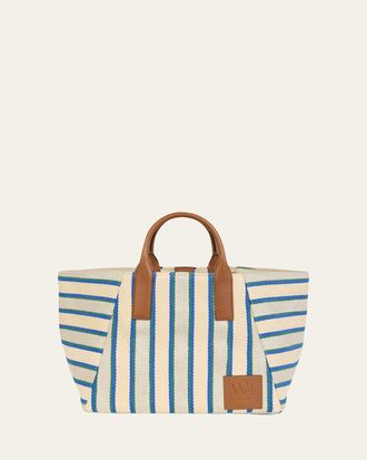WE-AR4 The Riviera Striped Canvas Tote Bag