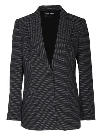 Giorgio Armani polka-dot single-breasted blazer - women - Viscose - 44 - Black