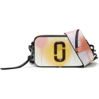 Marc Jacobs Snapshot Coated Leather Crossbody Bag in White Multi at Nordstrom