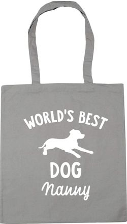 HippoWarehouse Worlds best dog nanny Tote Shopping Gym Beach Bag 42cm x38cm, 10 litres