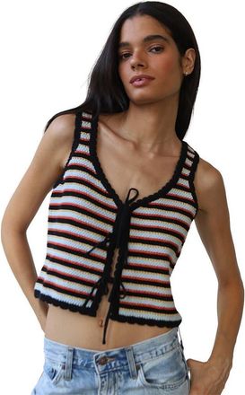 Callahan Mai Crochet Tie Tank Top - Womens in Black at Nordstrom, Size X-Large