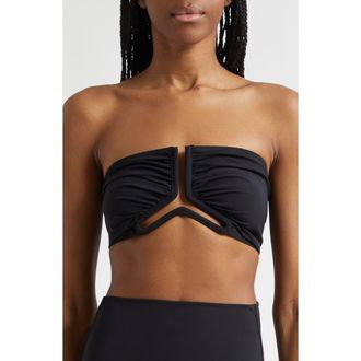 Rick Owens Bandeau Bikini Top in Black at Nordstrom, Size 2 Us