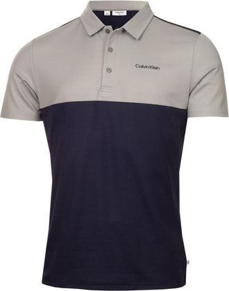 Calvin Klein Polo met kraag en borduursel voor heren (Marine / Zilver)
