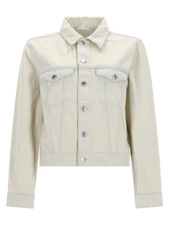 A.P.C. White Solid Shirt Collar Jacket