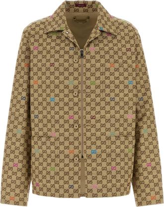 Gucci Mens Gg Canvas Jacket - Tan Cotton - Size EU 48 (Mens)