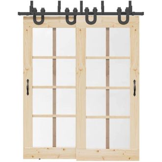 vidaXL Vidaxl - Kit De Herrajes Para Puertas Correderas Acero Negro 183 Cm