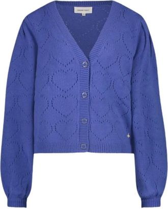 Fab By Fabienne Chapot Rosie Cardigan met Knopen - Dames - Vesten - Blauw - S - Katoen - Truien & Vesten
