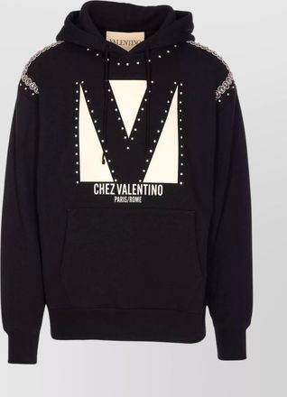 Valentino Garavani crystal embellished hoodie with embroidered graphic