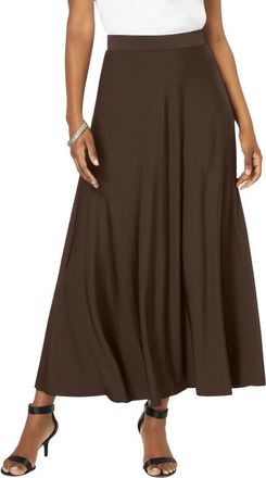 Roaman's Ultrasmooth Fabric Maxi Skirt in Chocolate at Nordstrom, Size 44
