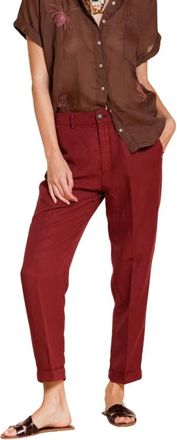 Mason's Linda Summer Chino Broek - Dames - Chinos - Rood - M - Linnen - Broeken