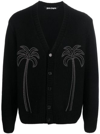 Palm Angels Mens Milano Studded Cardigan Black - Size Medium