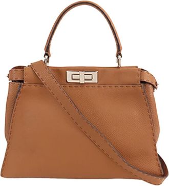 Fendi Pre-owned Fendi Medium Leather Selleria Peekaboo Iconic Satchel L09EGICAFNBAJKE0