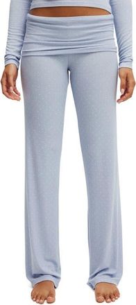 Cotton On Womens Airy Soft Roll Waist Pant in Violet Blue Billy Spot at Nordstrom, Size X-Large