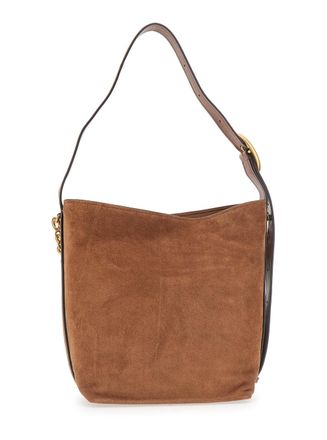 Michael Michael Kors Womens Shoulder Bag Brown Suede Cow Leather