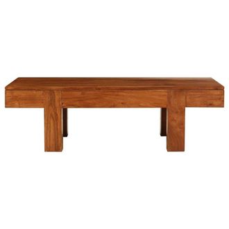 Berkfield Home Coffee Table Solid Acacia Wood Honey Finish 100x50x30 cm in Brown | Size: 100 x 50 x 30 cm