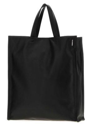 Jil Sander Mens Black Leather Light Shopping Bag 001 Borse A Mano