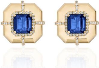 Goshwara Diamond & Semiprecious Stone Stud Earrings in Deep Blue at Nordstrom
