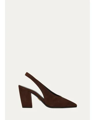 Prada 85mm Suede Slingback Pumps
