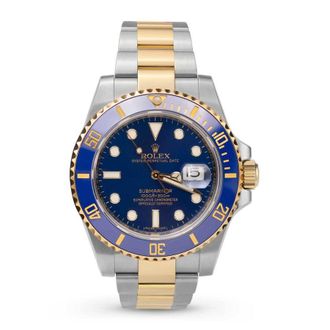 Rolex Pre-owned Rolex Submariner Date Automatic Chronometer Blue Dial Mens Watch 116613LB