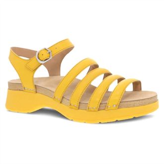 Dansko Womens Roxie Strappy Bright Sandal In Yellow