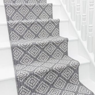 Runrug Stair Runner Carpet - Reversible & Durable, 2mm - Olmec in Grey | Size: 60 cm x 450 cm