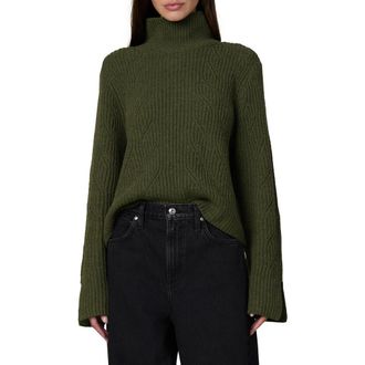 Joe's The Ella Turtleneck Wool Blend Sweater in Winter Moss at Nordstrom, Size X-Large