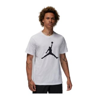 Nike Jordan Mens Air Jordan SS22 Logo Pattern Printing Round Neck Short Sleeve White T-Shirt CJ0922-100