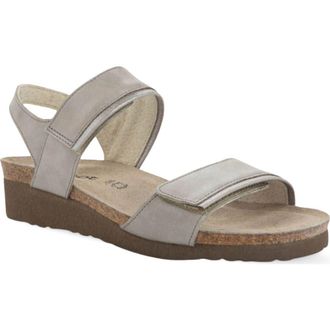 Naot Aisha Wedge Sandal in Titanium Leather W/Silver at Nordstrom, Size 10Us