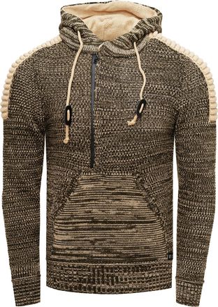 Rusty Neal Chunky contrasterende hoodie met 1/2 rits