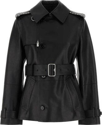 Burberry Womens Black Leather Jacket - Size EU 36 (Womens)