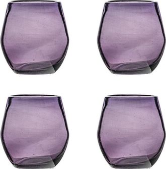 10 Strawberry Street Set Of 4 Morado Mexican Stemless Wine Glasses
