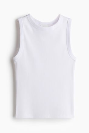 H&M Geripptes Tanktop - White