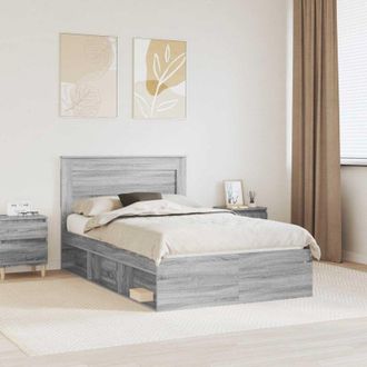 vidaXL vidaXL Struttura del letto Grigio Sonoma 120 x 200 cm Pino massello